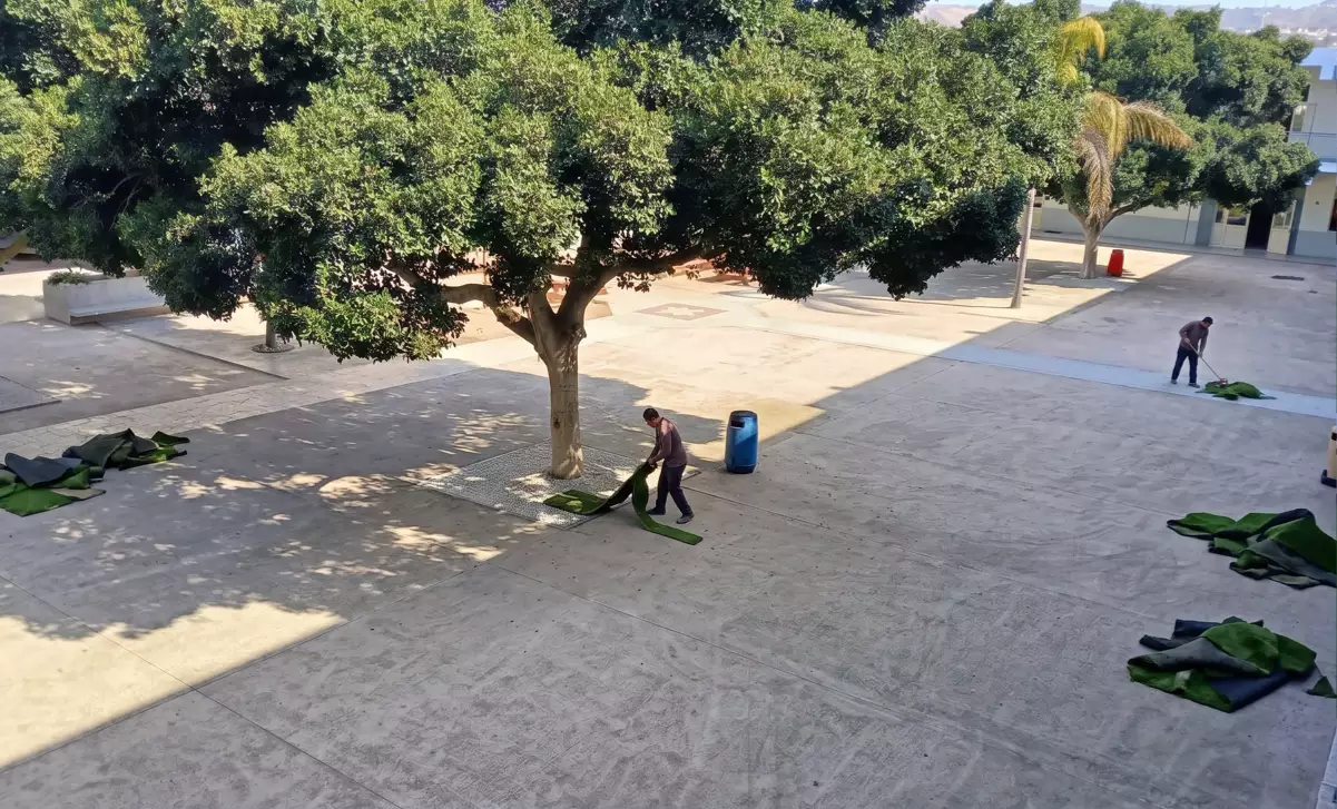 School Playground Before Artificial Turf Installation